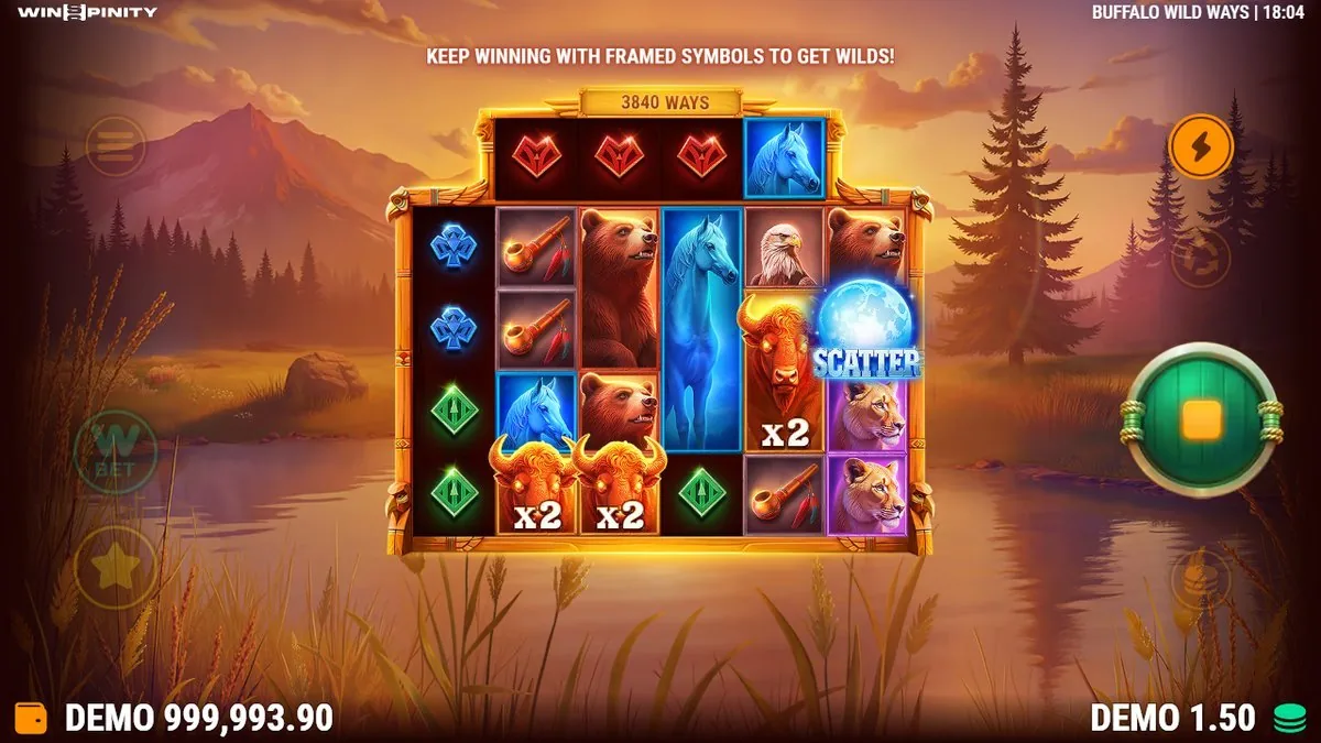 Zelfde free-spins-ronde, even stilgezet: drie x2-tags in beeld en de scatter nog present — precies het soort opbouw dat richting het plafond van 20.000× kan lopen.